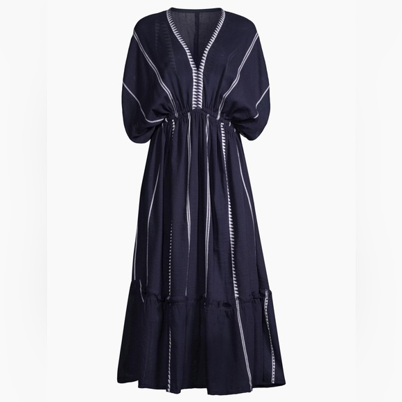 LemLem Nunu Navy plunge coverup Dress - Picture 1 of 4